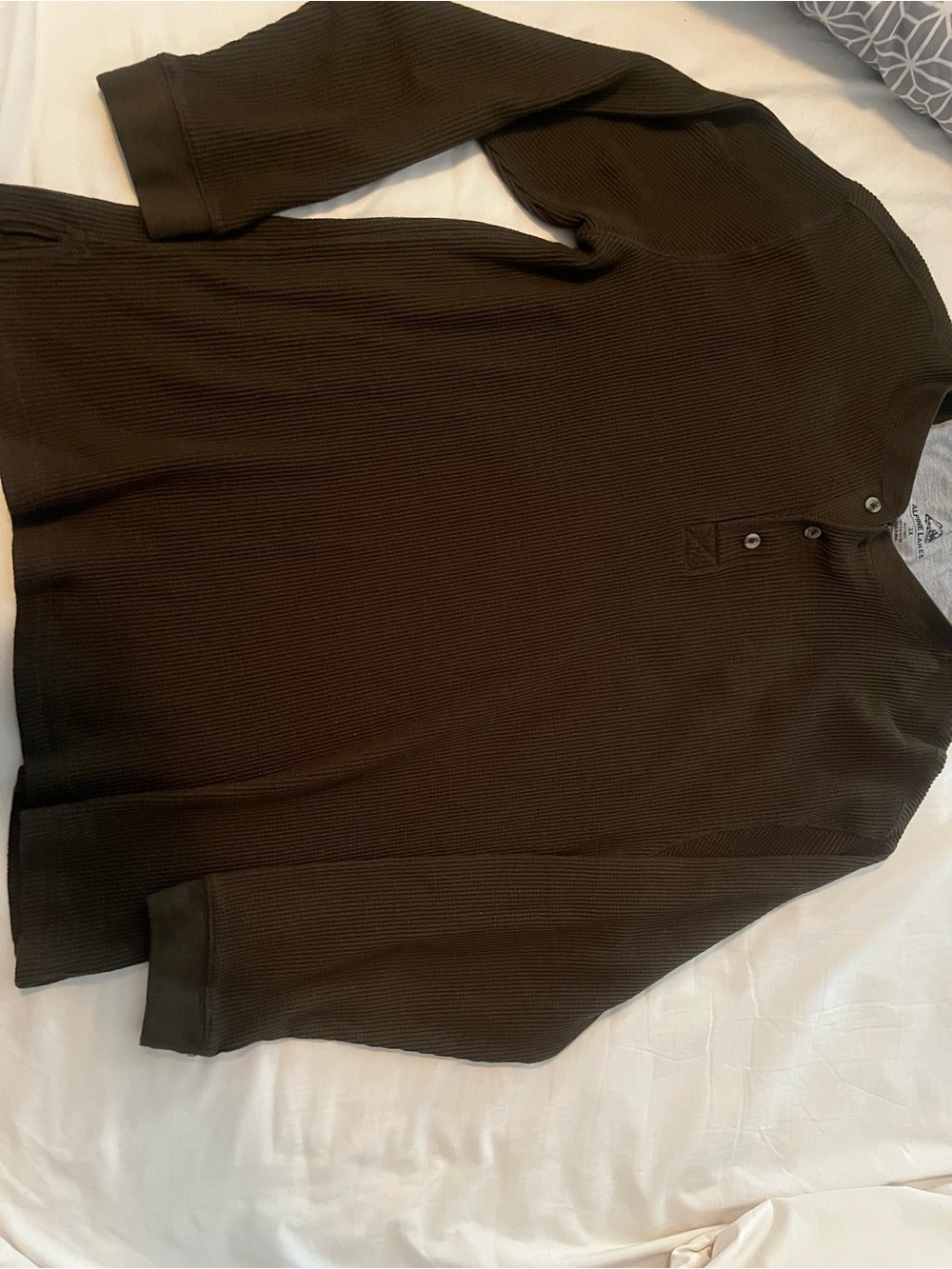 Alpine Men's Long Sleeve Henley in Dark Olive